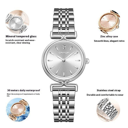 Women's Retro Mesh Strap Watch - Stylish & Waterproof for All Occasions - Buy Center