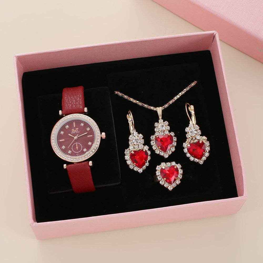 Women's Fashion Quartz Watch Set - Diamond Belt & Jewelry Accessories - Buy Center