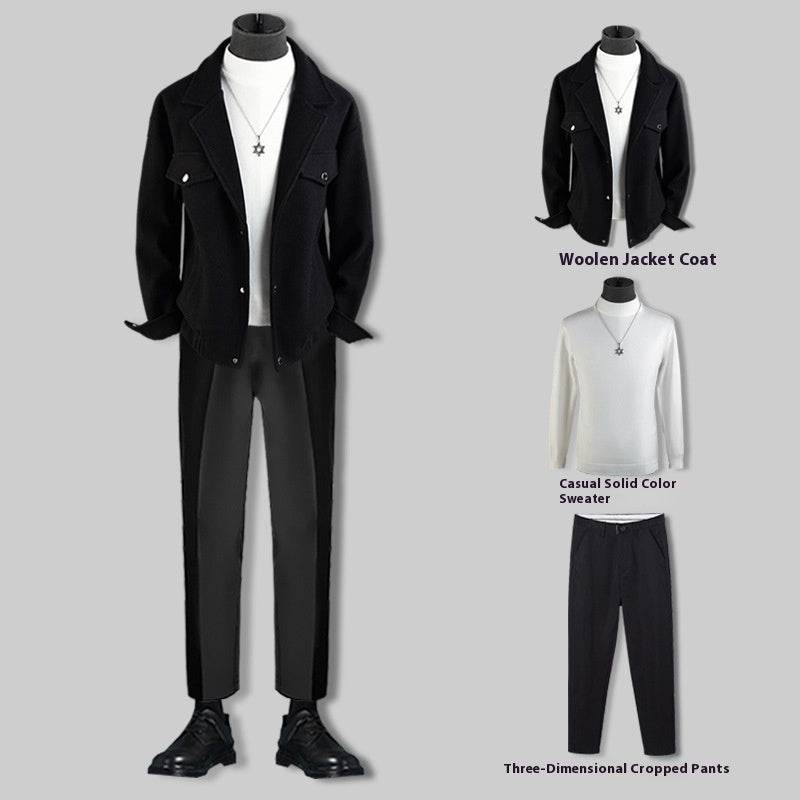 Men's Thickened Woolen Jacket Coat - Casual Loose Fit Blazer for 2025 - Buy Center