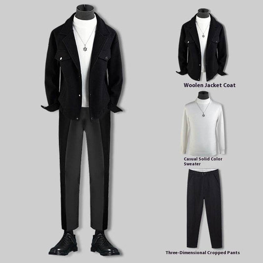 Men's Thickened Woolen Jacket Coat - Casual Loose Fit Blazer for 2025 - Buy Center