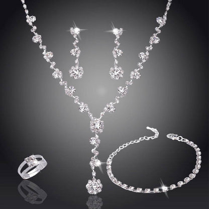 Buy Center Silver Color Tone Crystal Tennis Jewelry Set - Elegant African Style - Buy Center