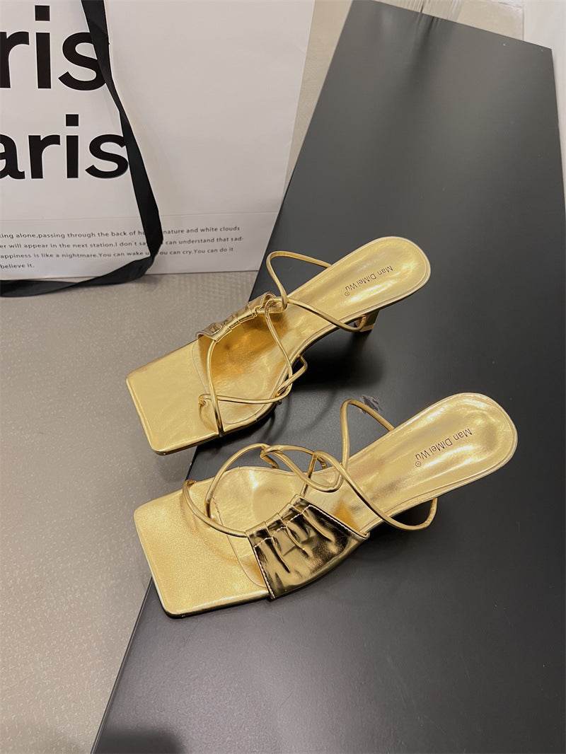 Women's Flip-Toe Stiletto Heel Sandals - Elegant Fashion with Comfort - Buy Center