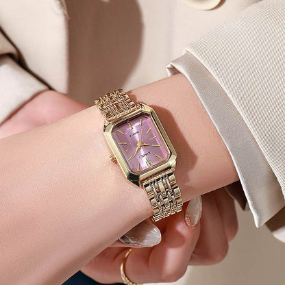 Elegant Women's Dress Watch - Square Steel Strap in Stylish Colors - Buy Center