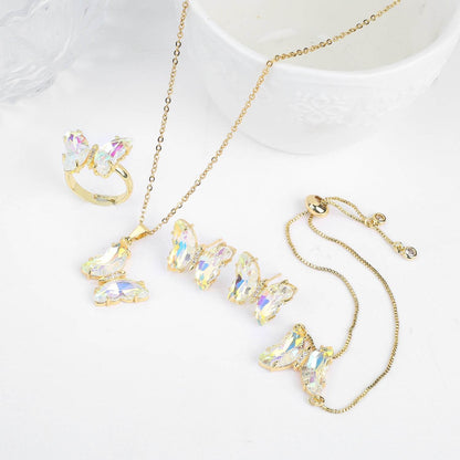Buycenter Lucky Crystal Butterfly Jewelry Set - Necklace, Earrings & More - Buy Center