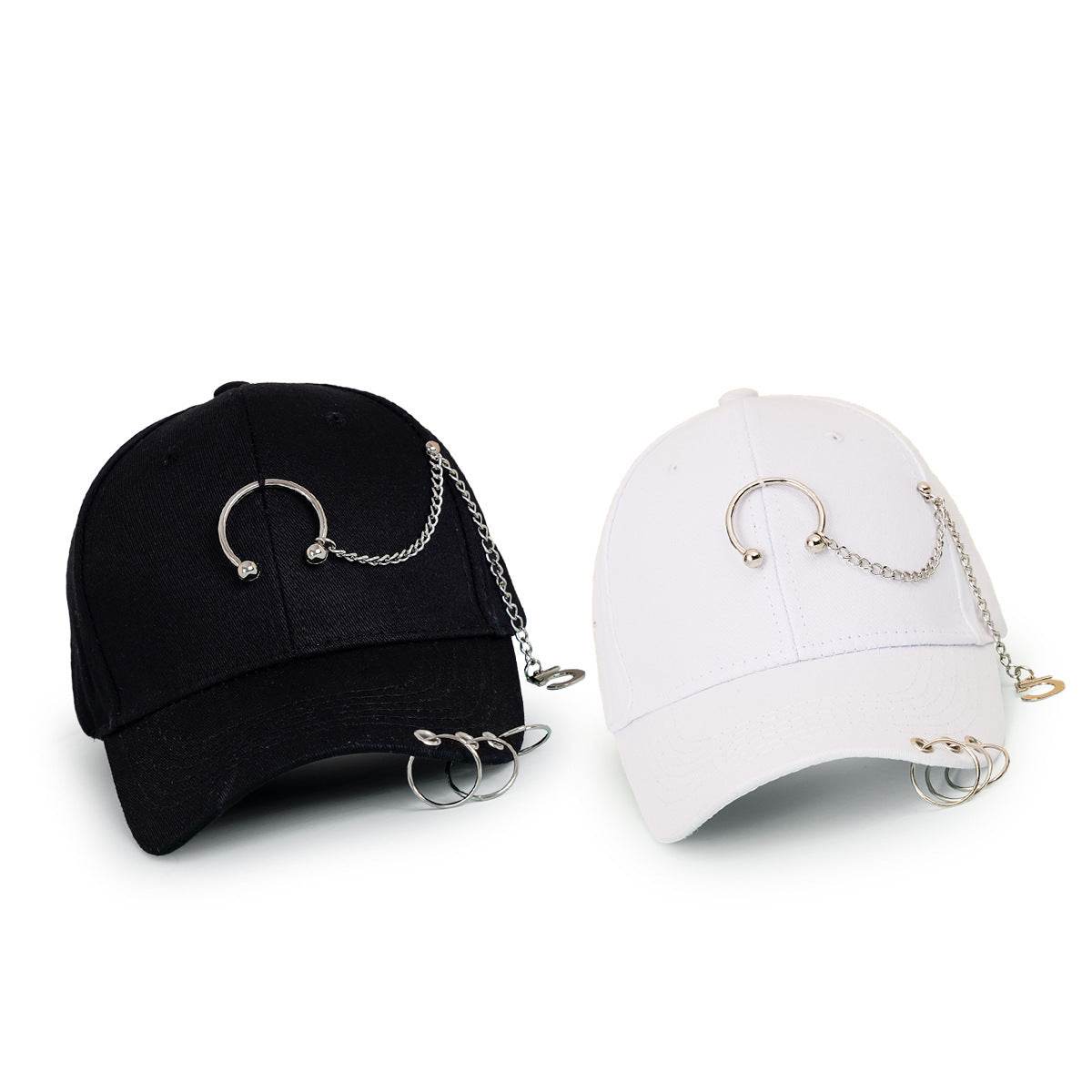 Buycenter Wide-Brimmed Baseball Hat with Chain Hoop - Adjustable Sun Protection - Buy Center