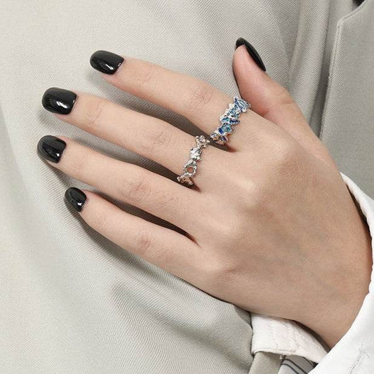 Unique Irregular Texture Silver Ring - Adjustable Ethnic Design for All - Buy Center