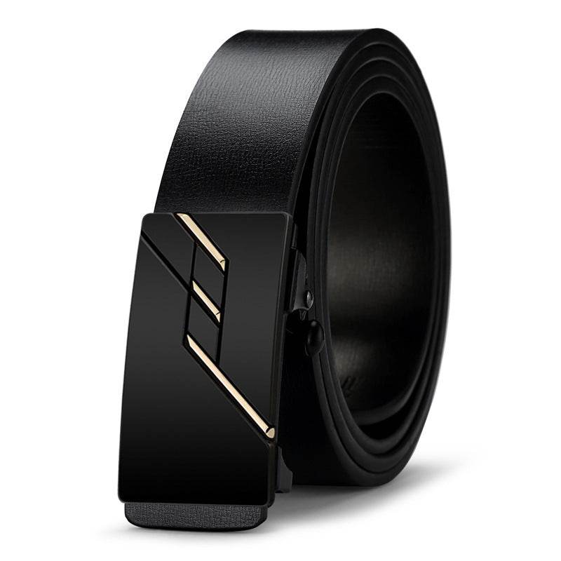 Automatic Cowhide Leather Belt - Stylish Business Casual with Alloy Buckle - Buy Center