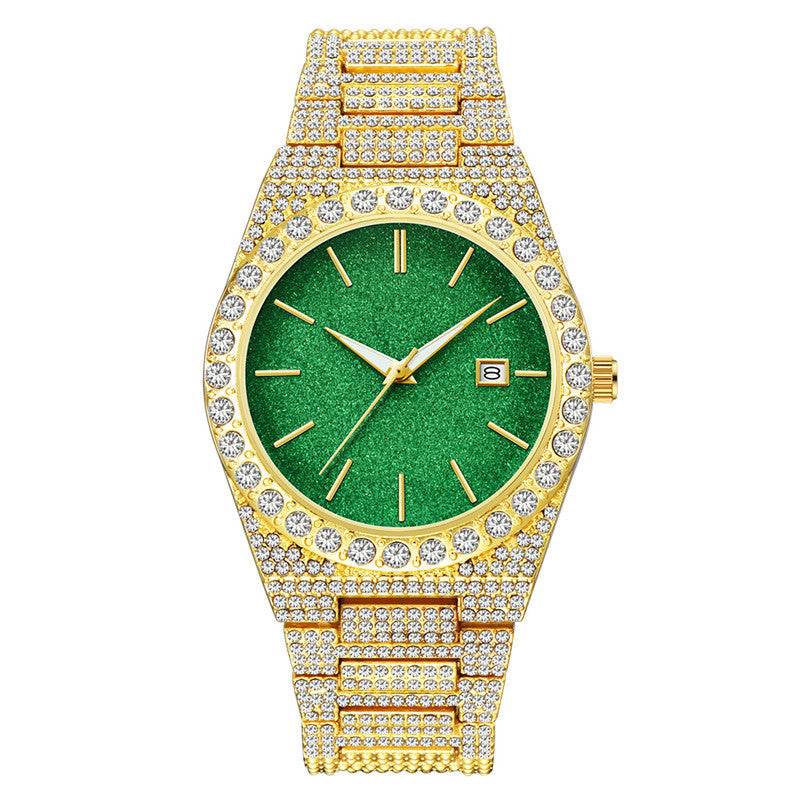 Stylish Men's Diamond Calendar Quartz Watch - Modern Design for Everyday Use - Buy Center
