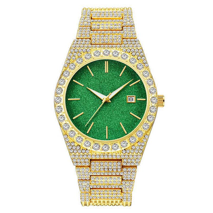 Stylish Men's Diamond Calendar Quartz Watch - Modern Design for Everyday Use - Buy Center