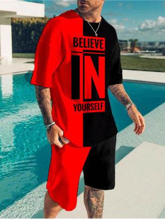 Simple Men's 3D Print Oversized Shirt & Shorts Set - Stylish Comfort 2025 - Buy Center