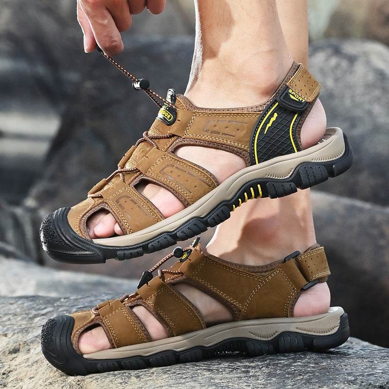 Men's Plus Size Sandals - Premium Brown & Black Casual Summer Footwear - Buy Center