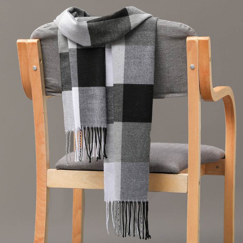 British Plaid Cashmere Scarf - Stylish Tassels, Perfect for Couples & Families - Buy Center