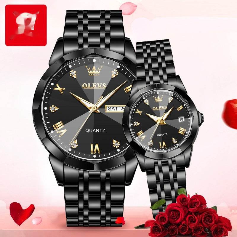 Quartz Couple Watch Set - Stylish Valentine's Gift for Men & Women - Buy Center