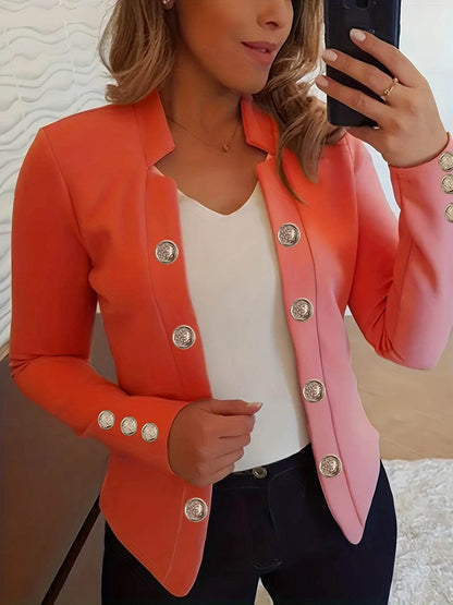 Buycenter Women's Fashion Blazer - Cuff Button Small Suit in Multiple Colors - Buy Center