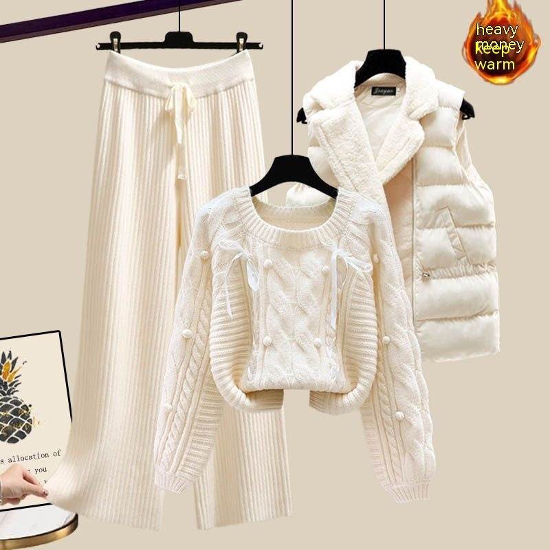 Women's Three-Piece Sweater Vest & Pants Suit - Cozy Urban Style 2025 - Buy Center