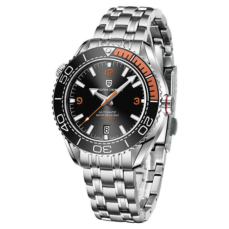 Stylish Men's Mechanical Watch - Rotatable Bezel & Luminous Hands - Buy Center