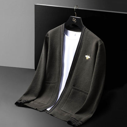 Men's Korean Style Slim Fit Cardigan - Trendy Long Sleeve Knitwear - Buy Center
