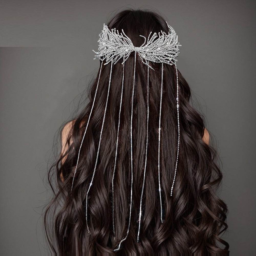 Extra Long Tassel Headband - Elegant Starry Hair Jewelry for Weddings - Buy Center
