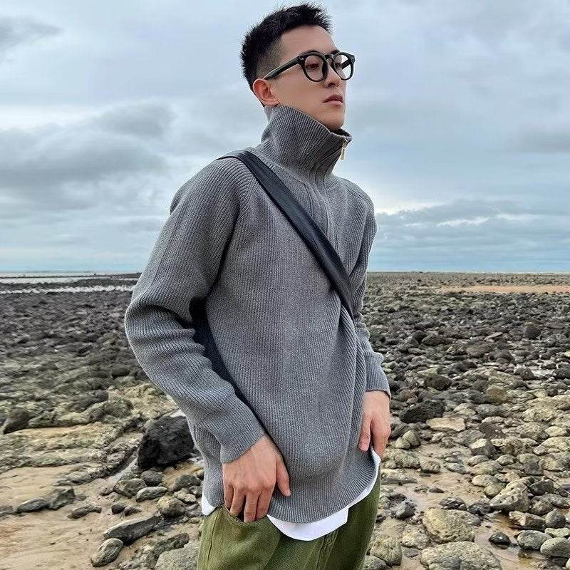 Men's Slim Fit Knitwear Coat - Trendy Long Sleeve for Autumn Style - Buy Center