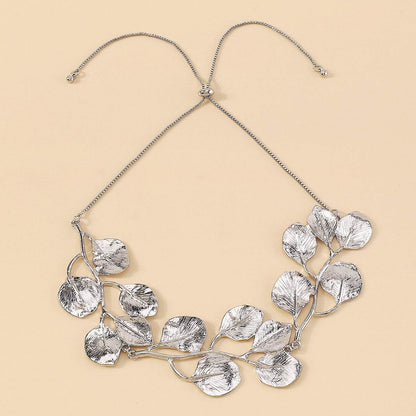 2025 Luxury Metal Leaf Earrings & Choker Set - Elegant Jewelry Gift - Buy Center
