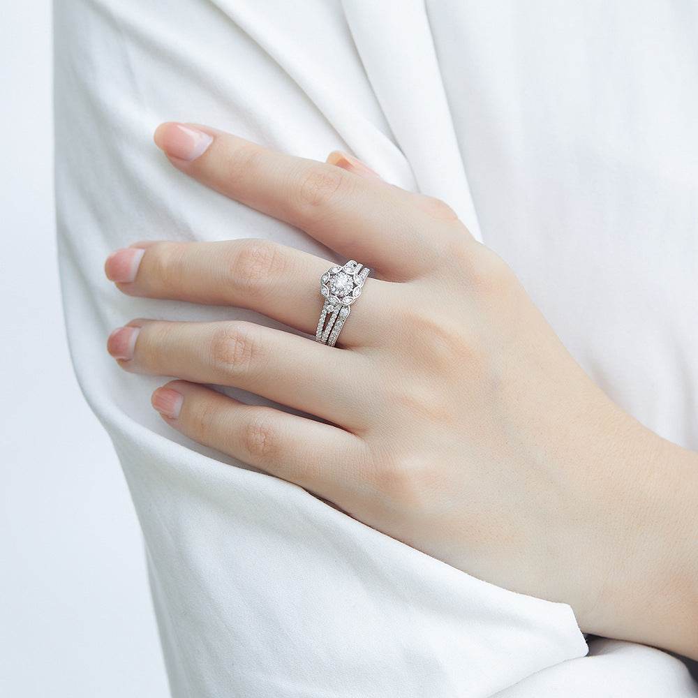 S925 Sterling Silver Women's Ring Set - Elegant Exaggerated Design for 2025 - Buy Center