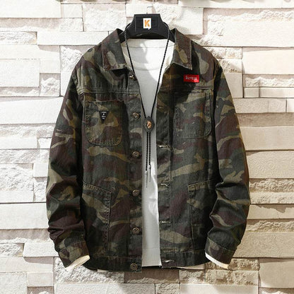 Buycenter Men's Camouflage Denim Jacket - Stylish Autumn Coat for All Sizes - Buy Center