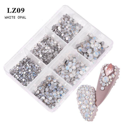 Nail Art Flat Rhinestone Set - Mixed Color Glitters for Stunning Manicures - Buy Center
