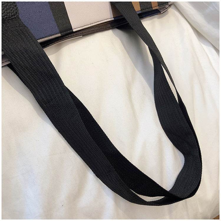 Buycenter Large Capacity Plaid Shopping Bag - Soft PU Evening Bag - Buy Center