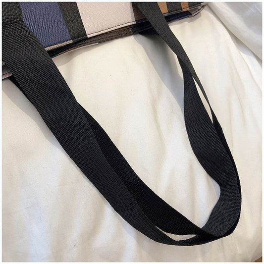 Buycenter Large Capacity Plaid Shopping Bag - Soft PU Evening Bag - Buy Center