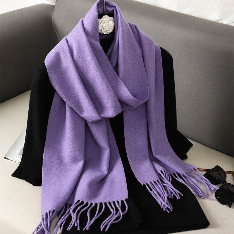 Solid Color Cashmere-like Scarf for Women - Warm, Quick-Drying Shawl - Buy Center