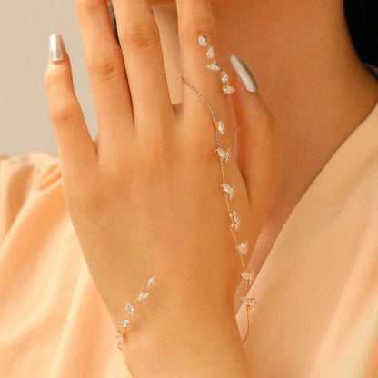 Buycenter Simple Zircon Leaves Finger Chain - Elegant Body Jewelry for Women - Buy Center