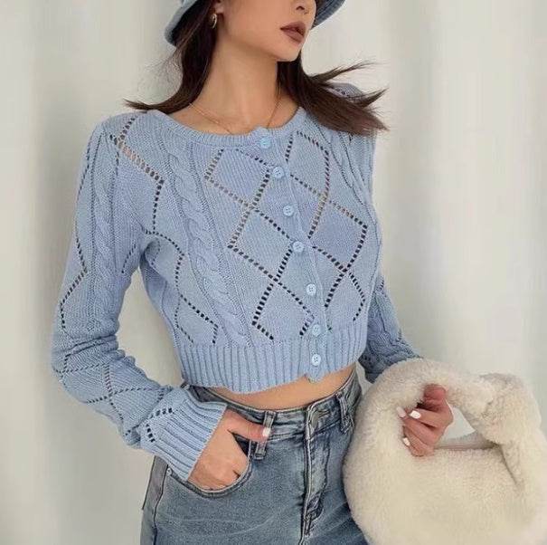 Retro High Waisted Sweater for Women - Slimming Long Sleeve Style - Buy Center