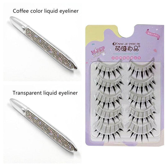 Multicolor Self-Adhesive Eyeliner False Eyelashes - Easy Application & Versatile Styles - Buy Center