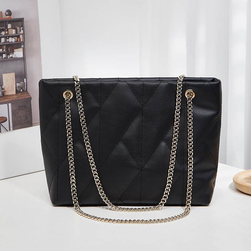 Rhombus Casual Tote Bag - Vintage Chain Shoulder Bag for Daily Style - Buy Center