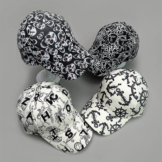 Graffiti Skull Pattern Baseball Cap - Breathable, Stylish Design for 2025 - Buy Center