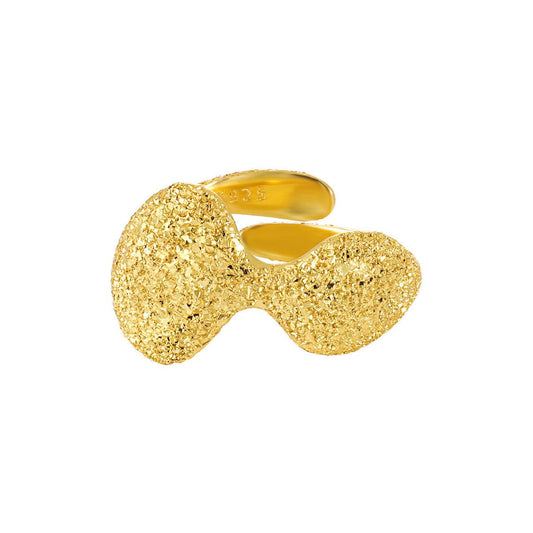 Geometric Round Frosted Ring - Irregular Design for Modern Women - Buy Center