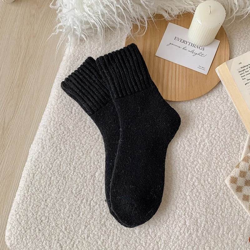 Women's Thick Fluffy Loop Socks - Cozy Black, Beige, Khaki Styles - Buy Center