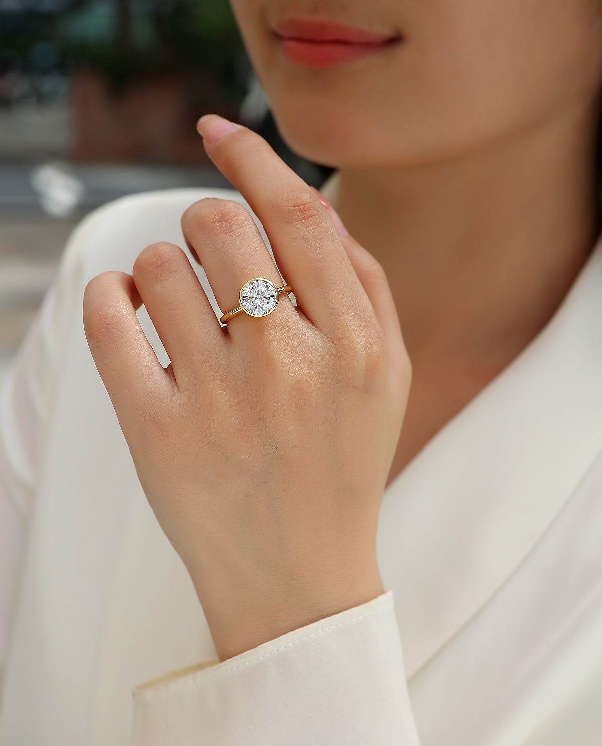 Buycenter Large Moissanite Diamond Ring - Luxury 925 Silver Jewelry Set - Buy Center