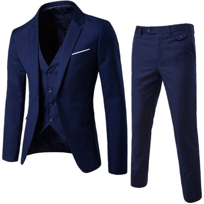 Buycenter Slim-Fit Three-Piece Suit Set - Korean Formal Wear for Winter - Buy Center