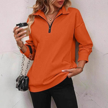 Buycenter Women's Fashion Pullover Sweatshirt - Long Sleeve Zipper Style - Buy Center