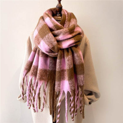 Warm Plaid Winter Scarf for Men & Women - Stylish Knitted Accessory - Buy Center