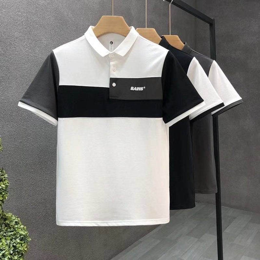 Trend Stitching Contrast Color Polo Shirt - Stylish Men's Fitted Design - Buy Center