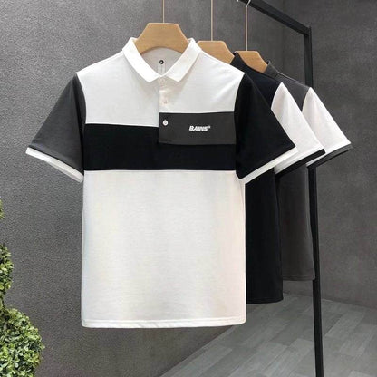 Trend Stitching Contrast Color Polo Shirt - Stylish Men's Fitted Design - Buy Center