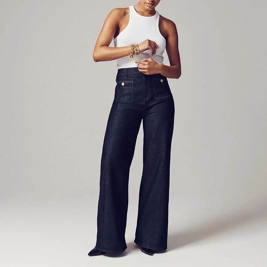 Women's Plus Size Wide-Leg Pants - Casual Distressed Denim Style 2025 - Buy Center