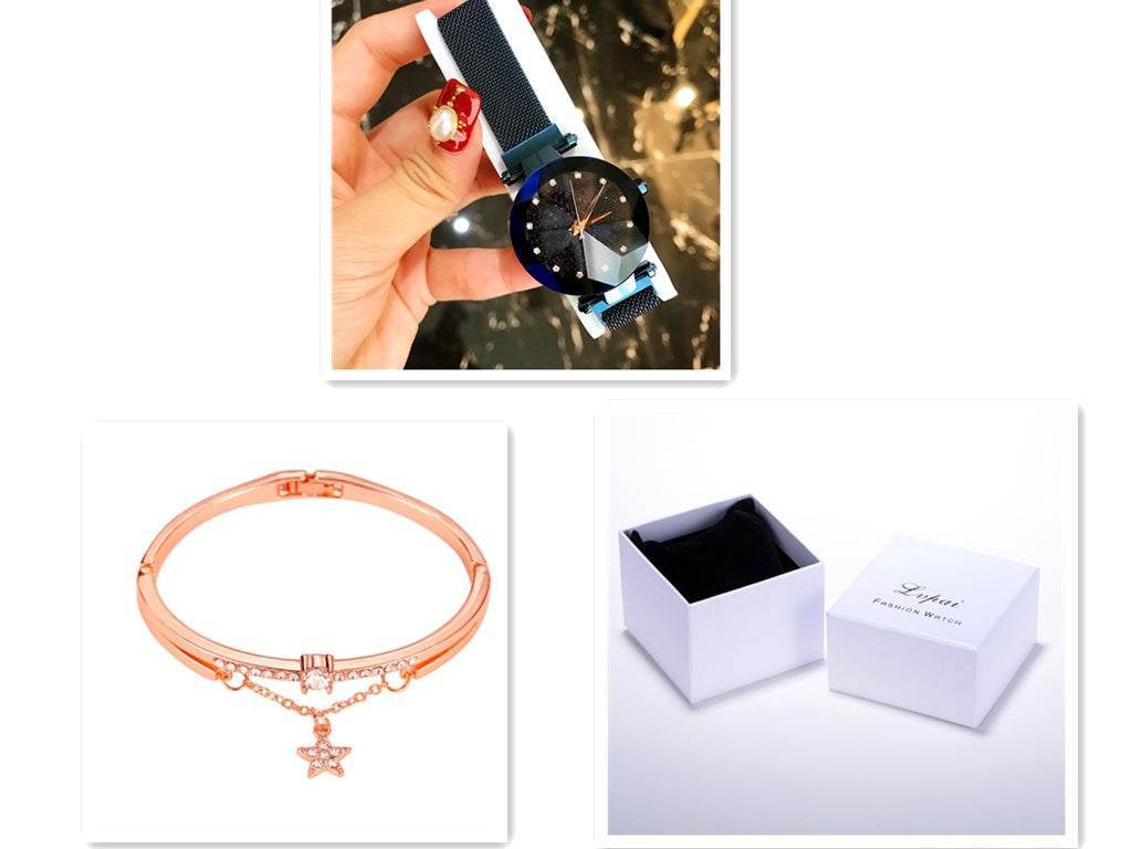 Buycenter Star Watch - Fashion Quartz Stainless Steel with 2 Bracelets - Buy Center