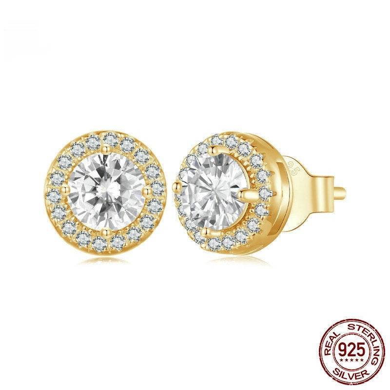 S925 Sterling Silver Stud Earrings - White Gold Plated Luxury for Women - Buy Center