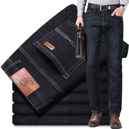 Autumn Men's Loose Straight Jeans - Mid Waist, Comfortable Fit - Buy Center