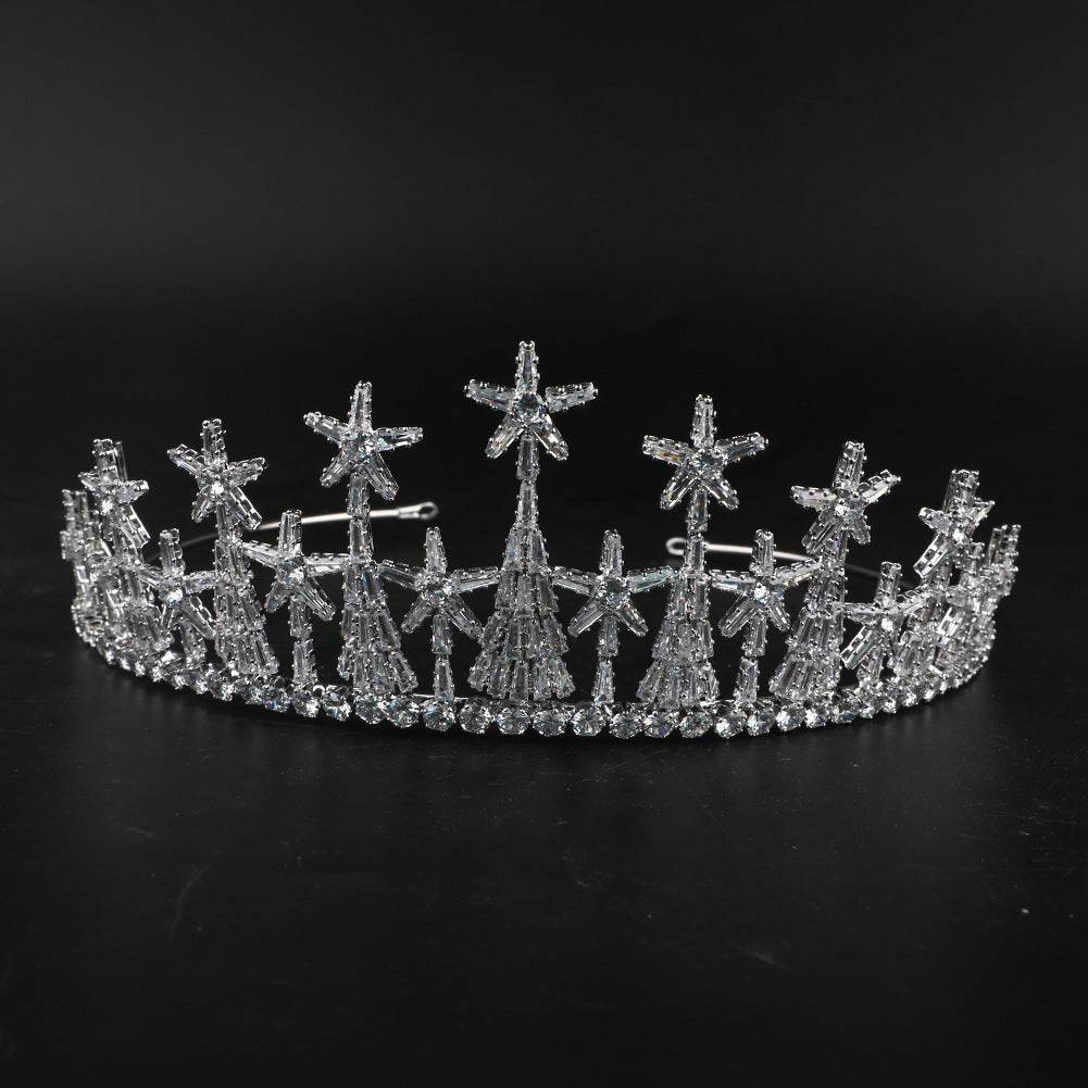 Elegant Zircon Bridal Crown - Luxury Wedding Hair Jewelry, 2025 Style - Buy Center