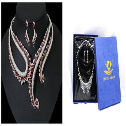 Buy Center Zircon Necklace and Earring Set - Elegant Fashion Jewelry - Buy Center