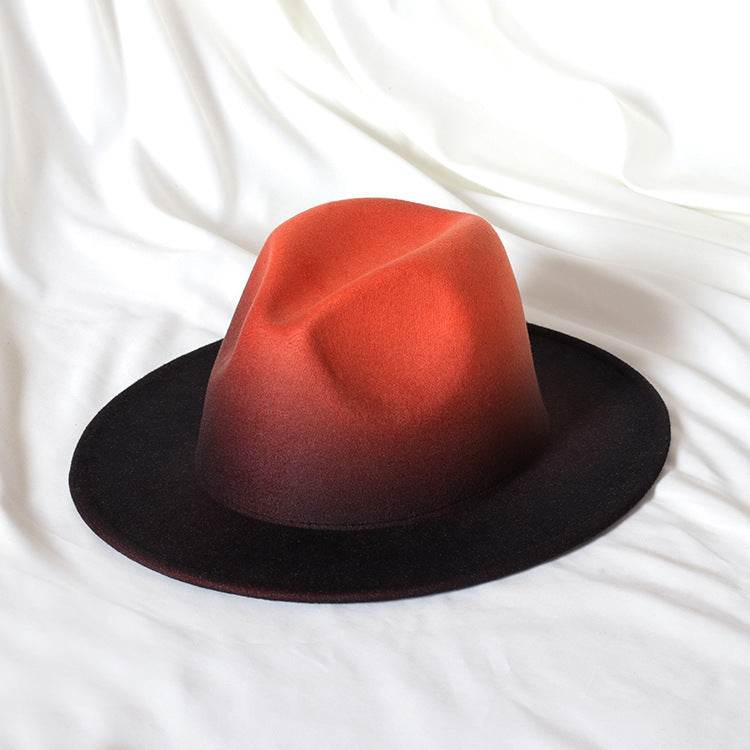 Buycenter Gradient Color Flat Brim Jazz Top Hat - Stylish Conical Design - Buy Center